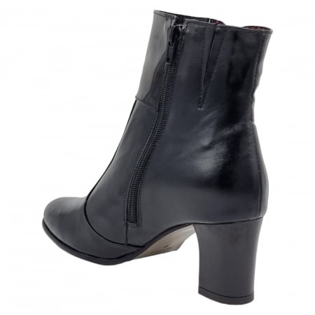 Ghete Damă Elegante Din Piele Naturală Neagră Box Lac 9544 [5]