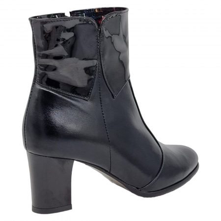 Ghete Damă Elegante Din Piele Naturală Neagră Box Lac 9544 [6]