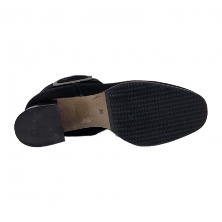 Ghete Elegante Pentru Femei - Ghete Damă Elegante Din Piele Naturală Neagră Vel 9547