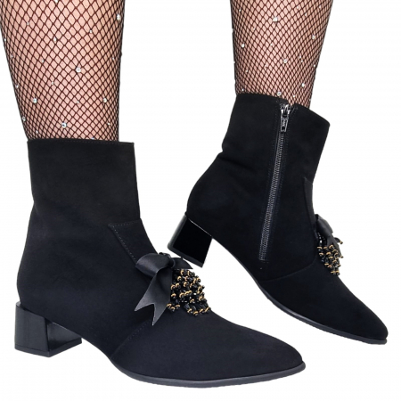 Ghete Elegante Pentru Femei - Ghete Damă Elegante Din Piele Naturală 9552