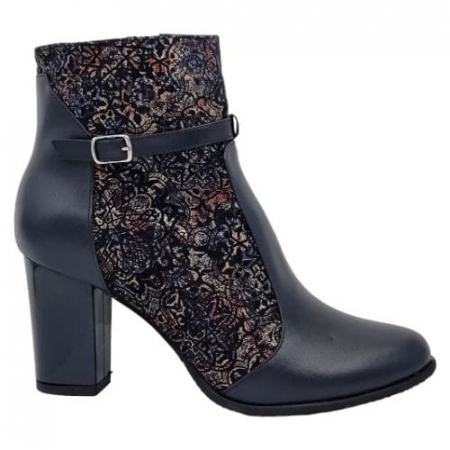 Ghete Elegante Pentru Femei - Ghete Damă Elegante Din Piele Naturală Blue 9556