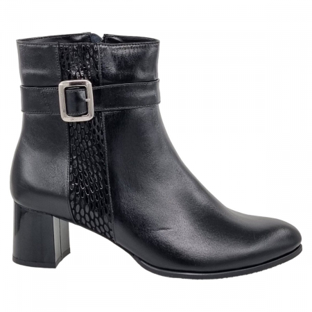 Ghete Elegante Pentru Femei - Ghete Damă Elegante Din Piele Naturală Neagră Sarp 9587