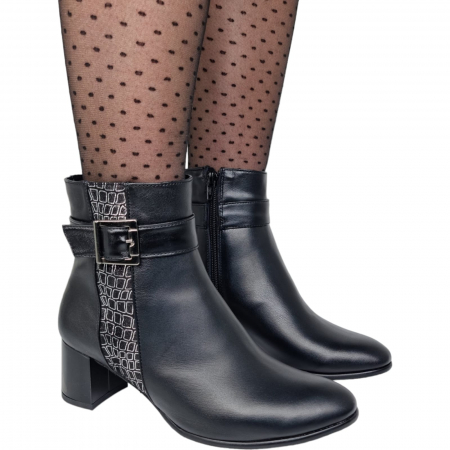 Ghete Damă Elegante Din Piele Naturală Neagră Arg 9589 [2]