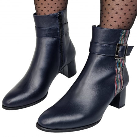 Ghete Damă Elegante Din Piele Naturală Blue Linii 9591 [2]