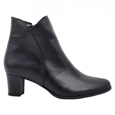 Ghete Elegante Pentru Femei - Ghete Damă Elegante Din Piele Naturală Neagră 9603
