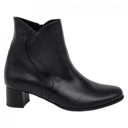 Ghete Elegante Pentru Femei - Ghete Damă Elegante Din Piele Naturală Neagră 9606