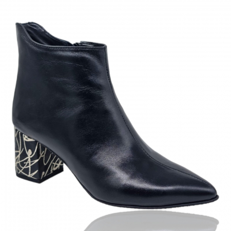 Ghete Damă Elegante Din Piele Naturală Negru Linii Au 40211 [1]