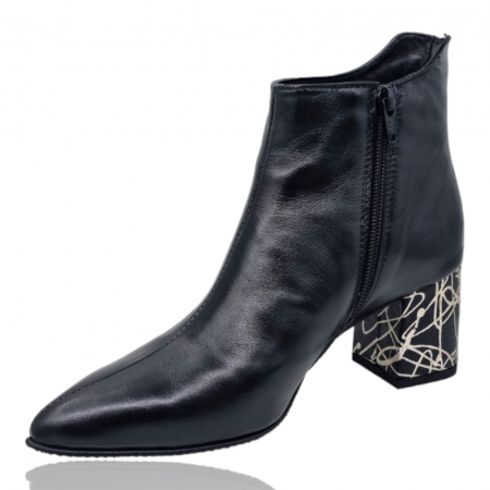 Ghete Damă Elegante Din Piele Naturală Negru Linii Au 40211 [4]