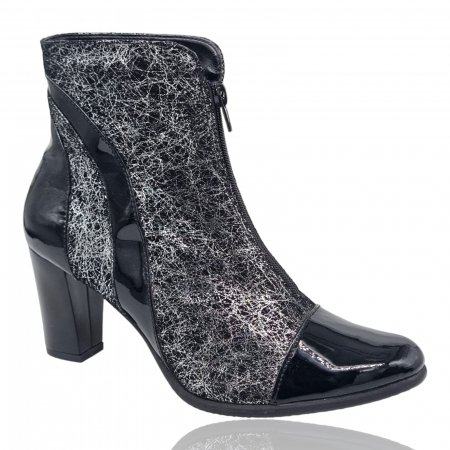 Ghete Damă Elegante Din Piele Naturală Neagră Gri 9615 [4]