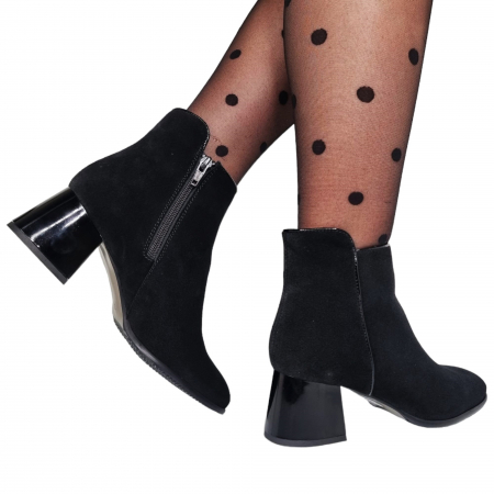 Ghete Damă Elegante Din Piele Naturală Negru Vel 9557 [1]