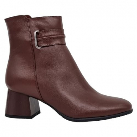 Ghete Elegante Pentru Femei - Ghete Damă Elegante Din Piele Naturală Maro Box 9558