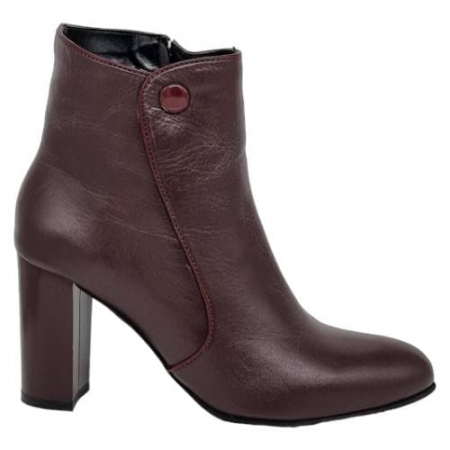 Ghete Elegante Pentru Femei - Ghete Damă Elegante Din Piele Naturală Bordo 9559