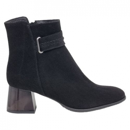 Ghete Elegante Pentru Femei - Ghete Damă Elegante Din Piele Naturală Negru Vel 9561
