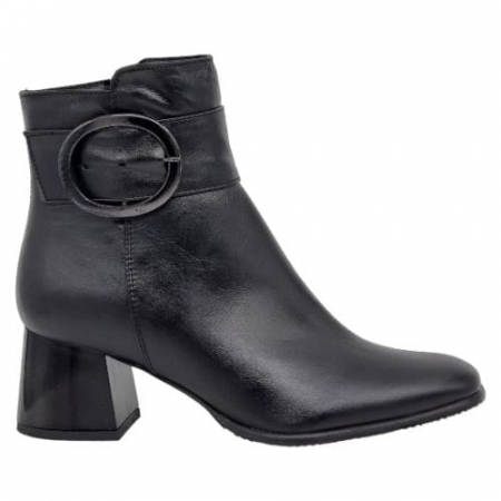 Ghete Elegante Pentru Femei - Ghete Damă Elegante Din Piele Naturală Neagră 9562