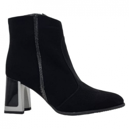 Femei - Ghete Damă Elegante Din Piele Naturală NEAGRA 9566