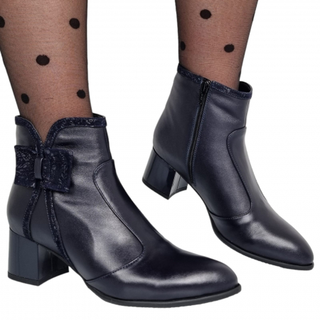 Ghete Damă Elegante Din Piele Naturală Blue 9570 [6]
