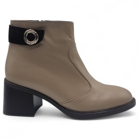 Ghete Elegante Pentru Femei - Ghete Damă Elegante Din Piele Naturală Cafe 40218