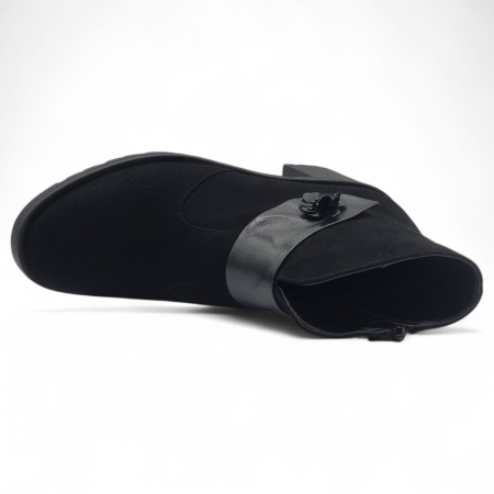 Ghete Damă Elegante Din Piele Întoarsă  Negru Velur  40219 [6]