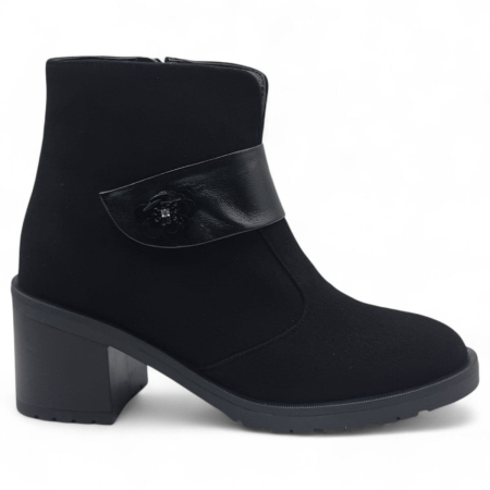 Ghete Elegante Pentru Femei - Ghete Damă Elegante Din Piele Naturală Negru Vel  40219