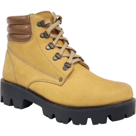 Ghete Casual Pentru Femei - Ghete Damă Casual Din Piele Naturală Galbenă 8543