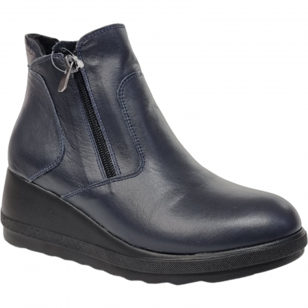 Ghete Casual Pentru Femei - Ghete Damă Casual Din Piele Naturală Blue 8547