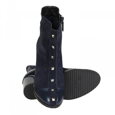 Ghete Damă Elegante Din Piele Velur Naturală Blue 9508 [3]