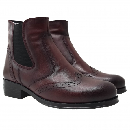 Ghete Damă Casual Din Piele Naturală Bordo 8526 [6]
