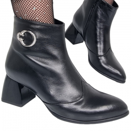 Ghete Damă Elegante Din Piele Naturală Neagra 9517 [5]