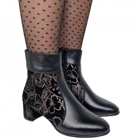 Ghete Damă Elegante Din Piele Naturală Neagră 9574 [4]