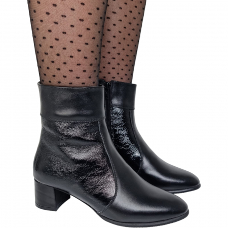 Ghete Damă Elegante Din Piele Naturală Neagră 9575 [3]
