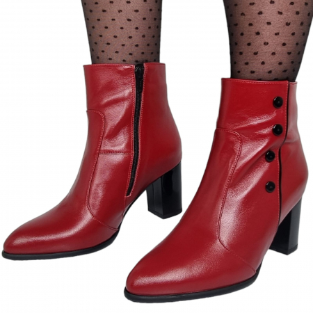 Ghete Damă Elegante Din Piele Naturală Rosie 9514 [7]