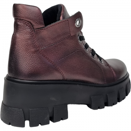 Ghete Damă Casual Din Piele Naturală Bordo 8600 [1]