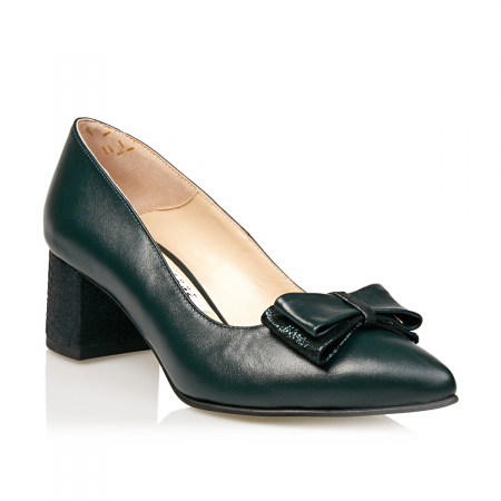 Pantofi Eleganti Pentru Femei - Pantofi Damă Eleganți Din Piele Naturală Verde 3010
