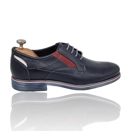 Pantofi Bărbați Casual Confort Din Piele Naturală Blue 2500 [3]