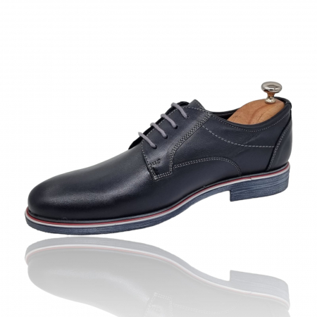 Pantofi Bărbați Casual Confort Din Piele Naturală Blue 2500 [4]
