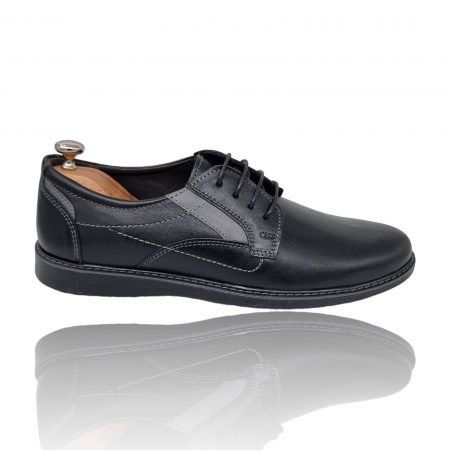 Pantofi Casual Pentru Barbati - Pantofi Bărbați Casual Confort Din Piele Naturală Neagră 387