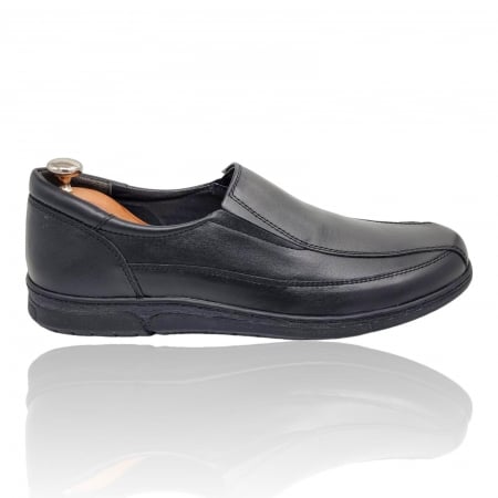 Pantofi Casual Pentru Barbati - Pantofi Bărbați Casual Din Piele Naturală Neagra 1311