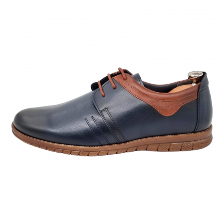 Pantofi Bărbați Casual Din Piele Naturală Blue 1316 [15]