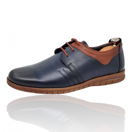 Pantofi Bărbați Casual Din Piele Naturală Blue 1316 [7]