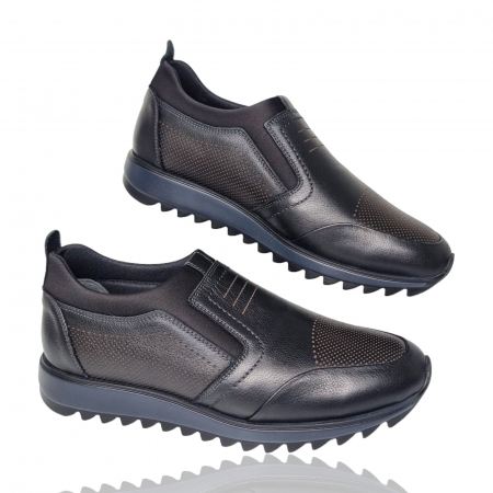 Pantofi Bărbați Casual Din Piele Naturală Negru 1298 [1]