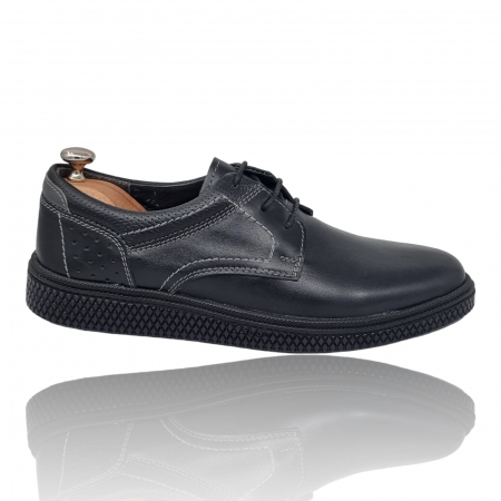 Pantofi Casual Pentru Barbati - Pantofi Bărbați Casual Din Piele Naturală Neagră 1209