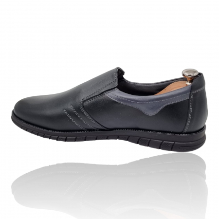 Pantofi Bărbați Casual Din Piele Naturală Neagra 1305 [4]