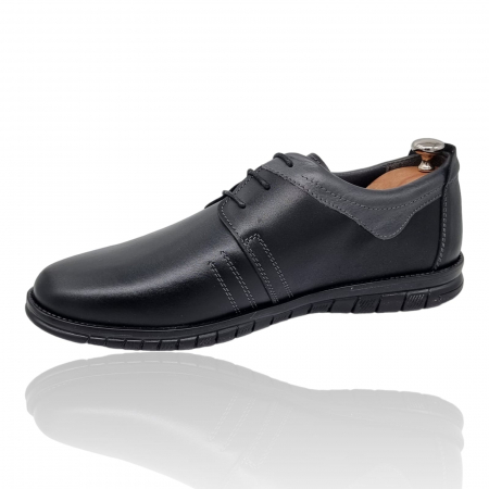 Pantofi Bărbați Casual Din Piele Naturală Neagra 2561 [3]
