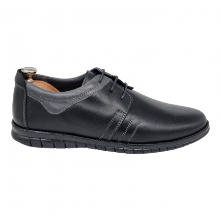 Pantofi Bărbați Casual Din Piele Naturală Neagra 2561 [11]