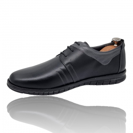 Pantofi Bărbați Casual Din Piele Naturală Neagra 2561 [6]