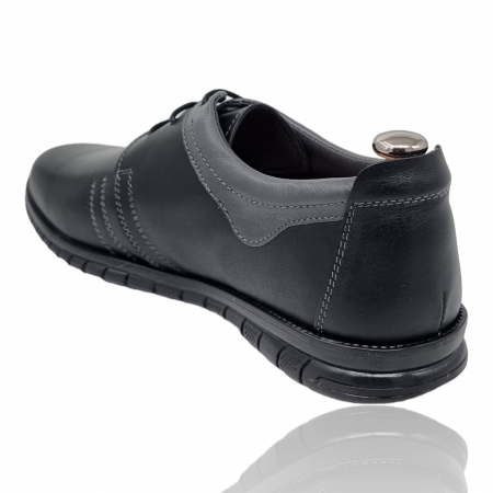 Pantofi Bărbați Casual Din Piele Naturală Neagra 2561 [1]