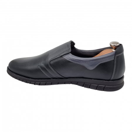 Pantofi Bărbați Casual Din Piele Naturală Neagra 2561 [8]