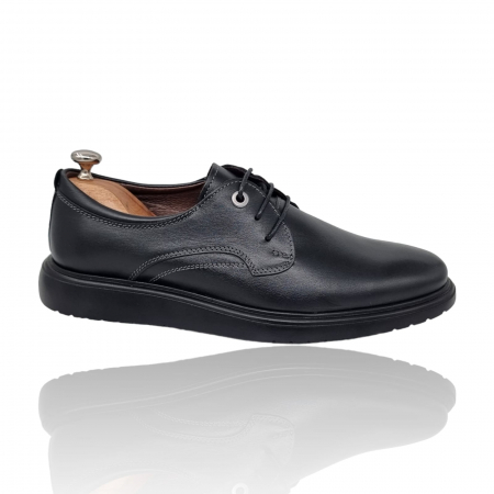 Pantofi Casual Pentru Barbati - Pantofi Bărbați Casual Din Piele Naturală Negru 1301