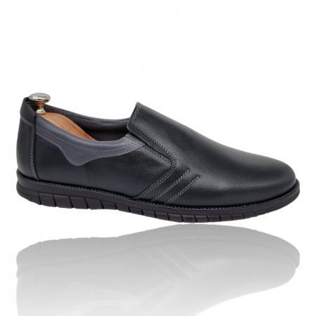 Pantofi Casual Pentru Barbati - Pantofi Bărbați Casual Din Piele Naturală Neagra 1305