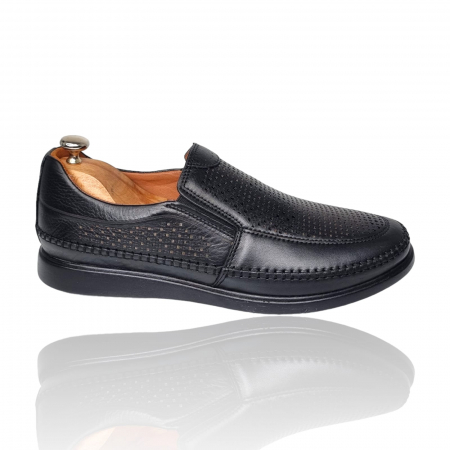 Pantofi Casual Pentru Barbati - Pantofi Bărbați Casual Din Piele Naturală Negru1299